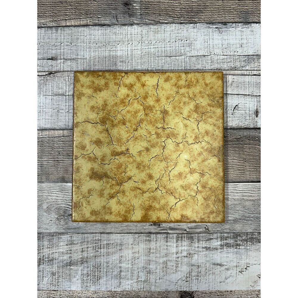 Made in Italy Rustic Crackle Finish Decorative Ceramic Tile Tuscan Wall Accent